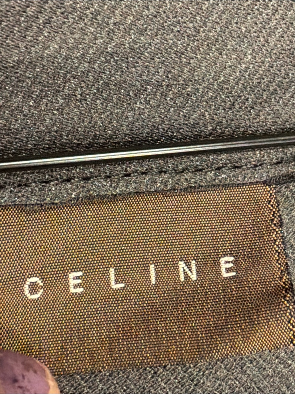 Celine Black Compact Umbrella with Gold Lace Trim - Picture 5 of 14